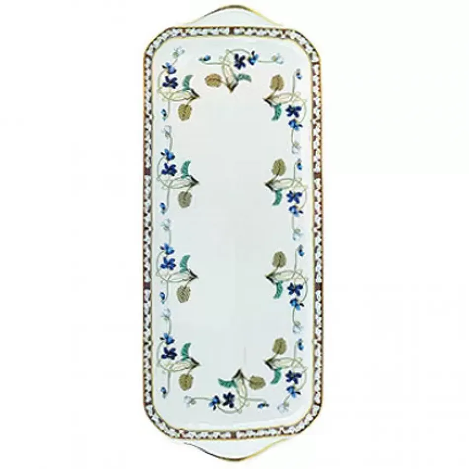 Imperatrice Eugenie Blue/Gold Oblong Cake Platter 39 Cm