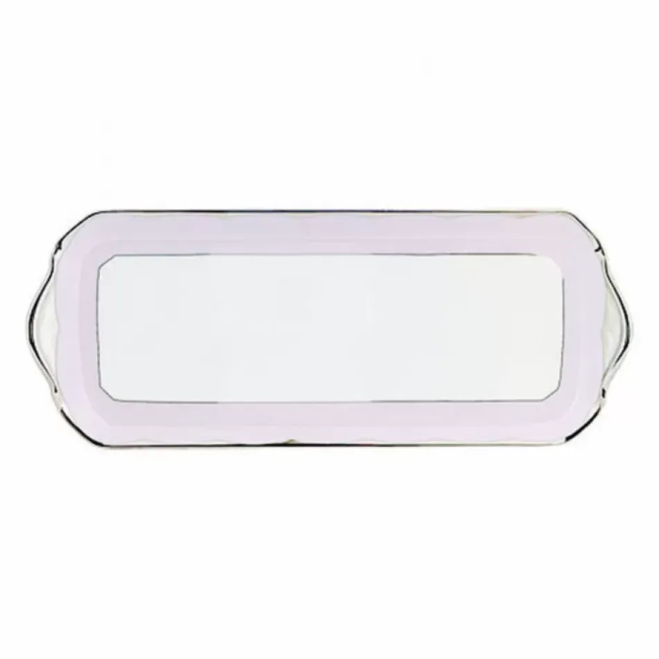 Barbara Barry Illusion Lavender/Platinum Oblong Cake Platter 39 Cm