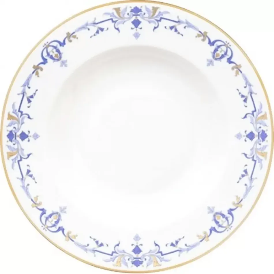 Ritz Marthe Blue/Gold Rim Soup Plate 23.5 Cm 17 Cl