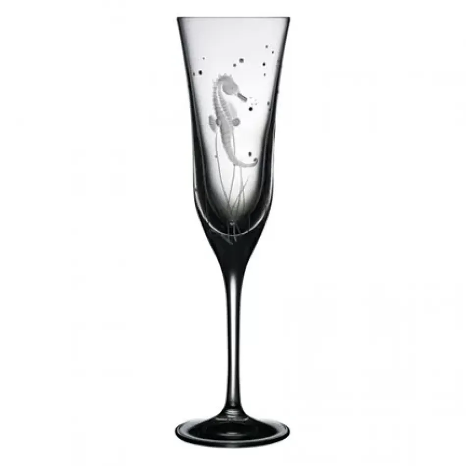 Pacifica Seahorse Clear Champagne Flute