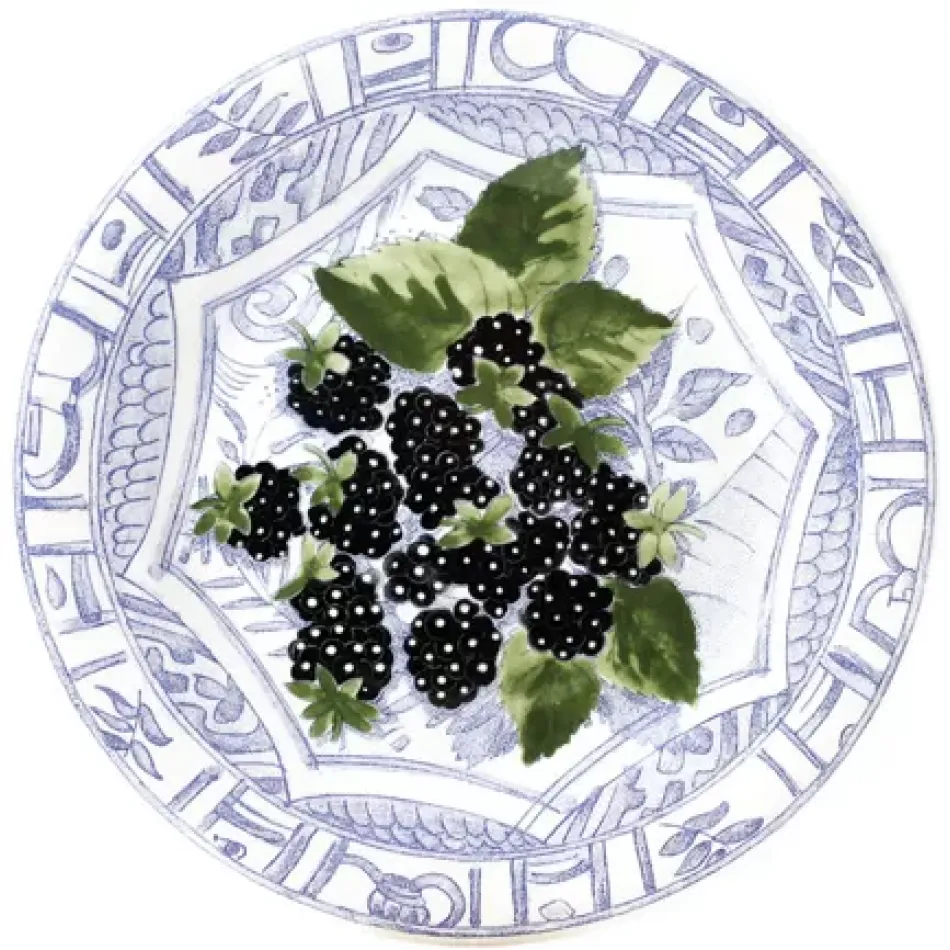 Oiseau Bleu Fruits Dessert Plate Blackberries 8 11/16" Dia