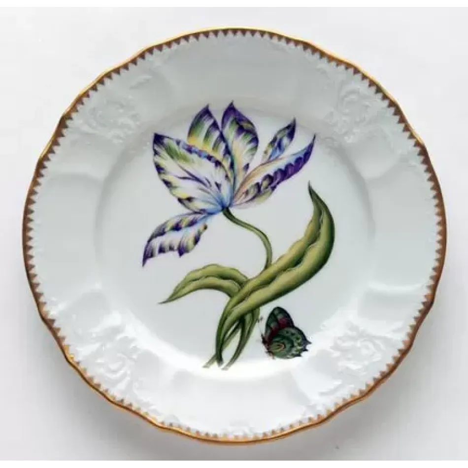 Old Master Tulips Yellow, Green, Purple & Blue Tulip Salad Plate 7.5 in Rd