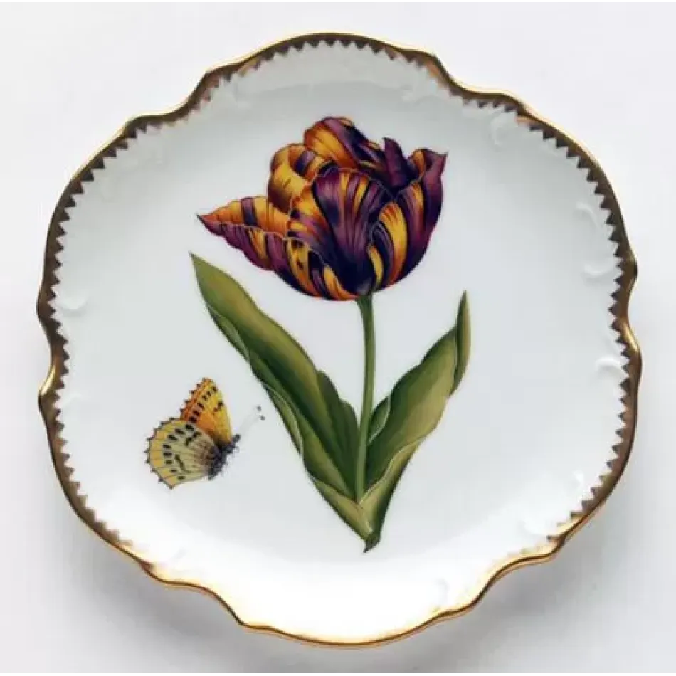 Old Master Tulips Purple, Yellow, & Orange Tulip Bread & Butter Plate 6.25 in Rd