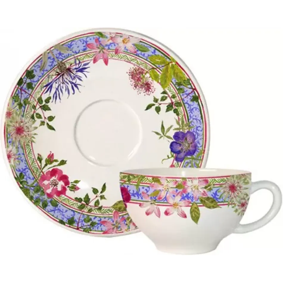 Millefleurs Set Of 2 Breakfast Cups & Saucers 7 1/2" Dia