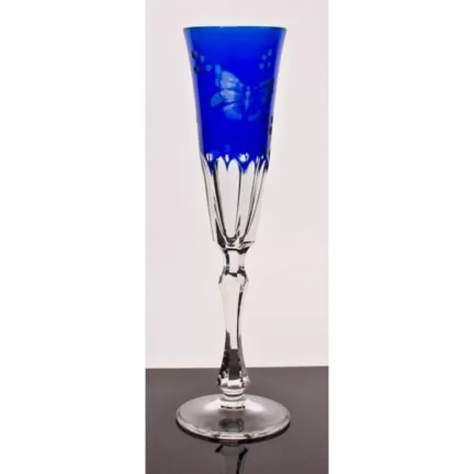 Springtime Cobalt Blue Champagne Flute