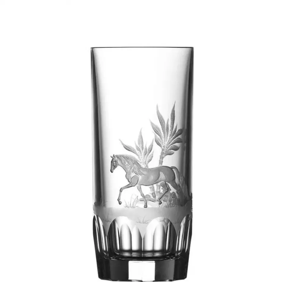 Run 4 Roses Andalusian Horse Clear Highball Tumbler