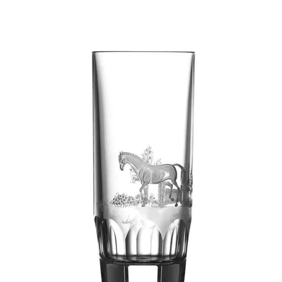 Run 4 Roses English Thoroughbred Clear Highball Tumbler