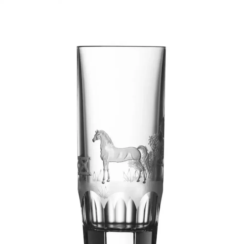 Run 4 Roses Morgan Horse Clear Highball Tumbler