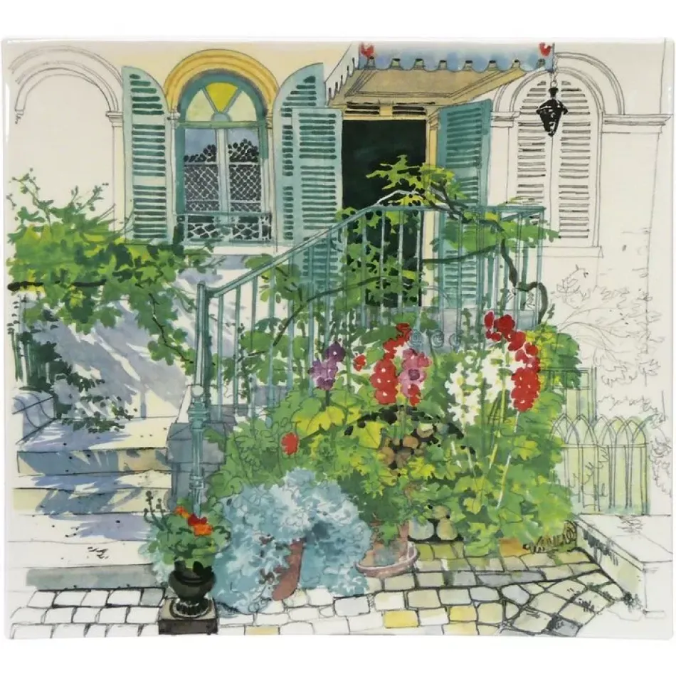 Paris A Giverny Square Plate 11 5/8" x 10 7/16"