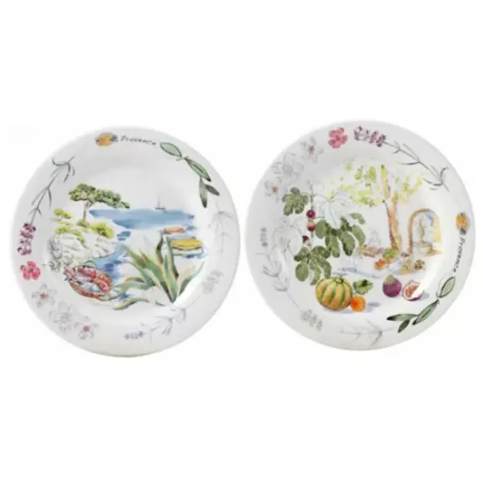 Provence Canape Plates Assorted 6 1/2" Dia, Set of 4