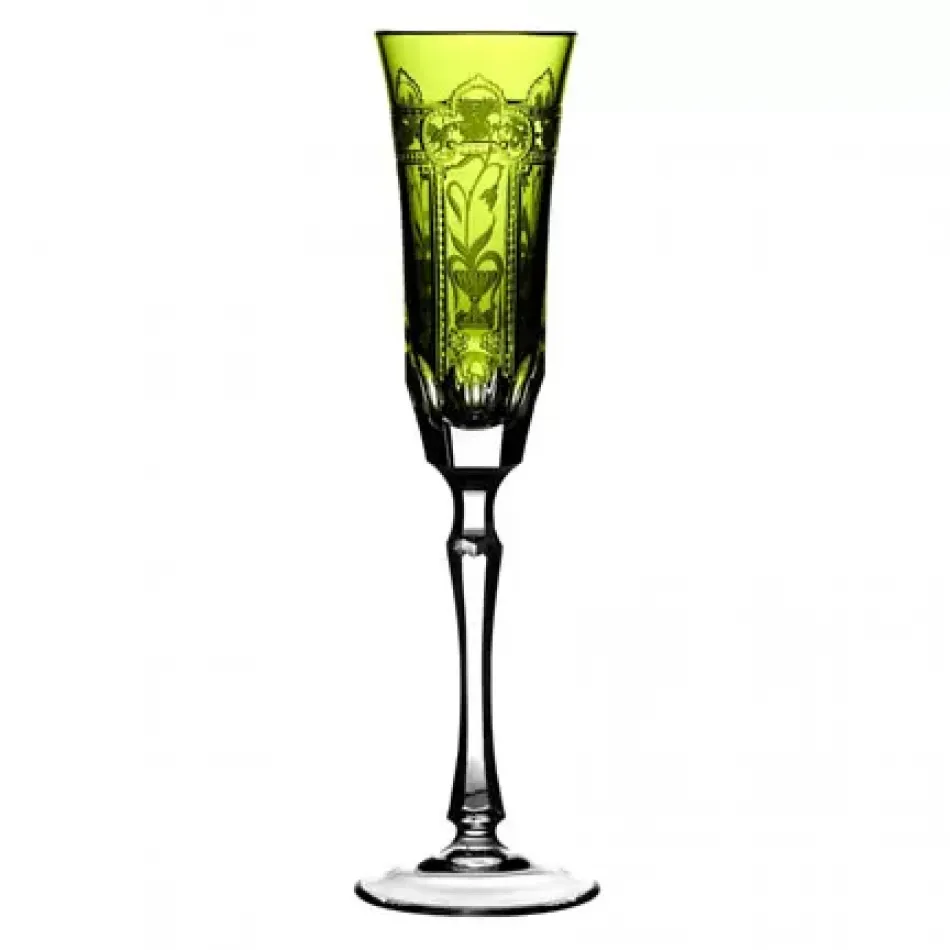 Imperial Yellow/Green Champagne Flute H