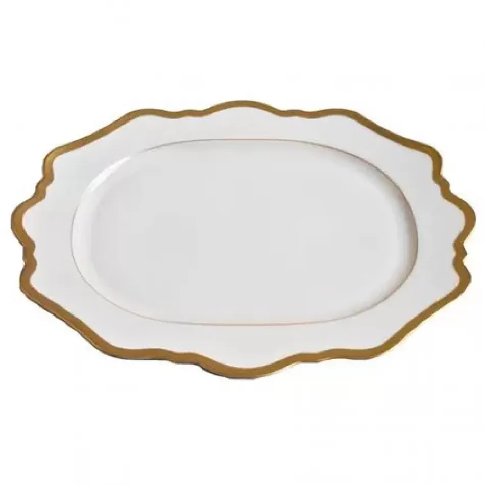 Antique White Gold Filet Oval Platter