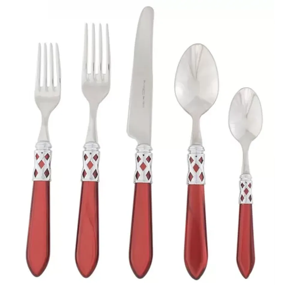 Aladdin Brilliant Red Five-Piece Place Setting, Set of 4
