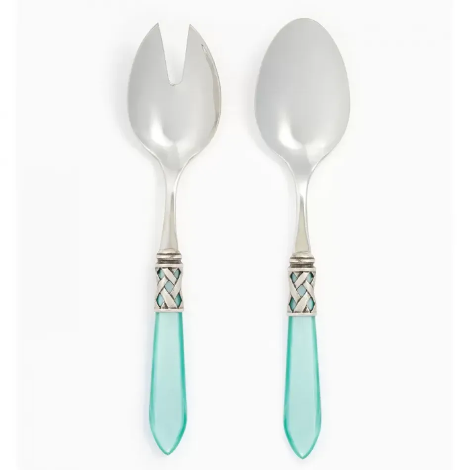 Aladdin Antique Aqua Salad Serving Set 9.75"L