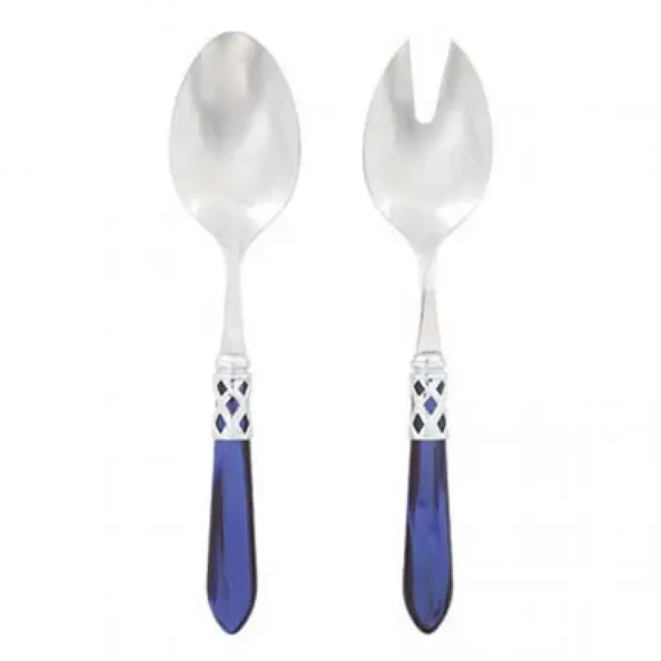 Aladdin Brilliant Blue Salad Serving Set 9.75"L