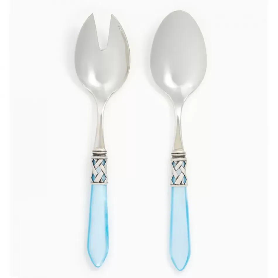 Aladdin Antique Light Blue Salad Serving Set 9.75"L