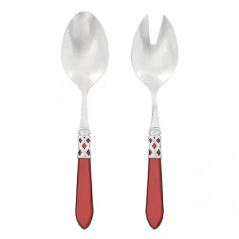 Aladdin Brilliant Red Salad Server Set 9.75"L