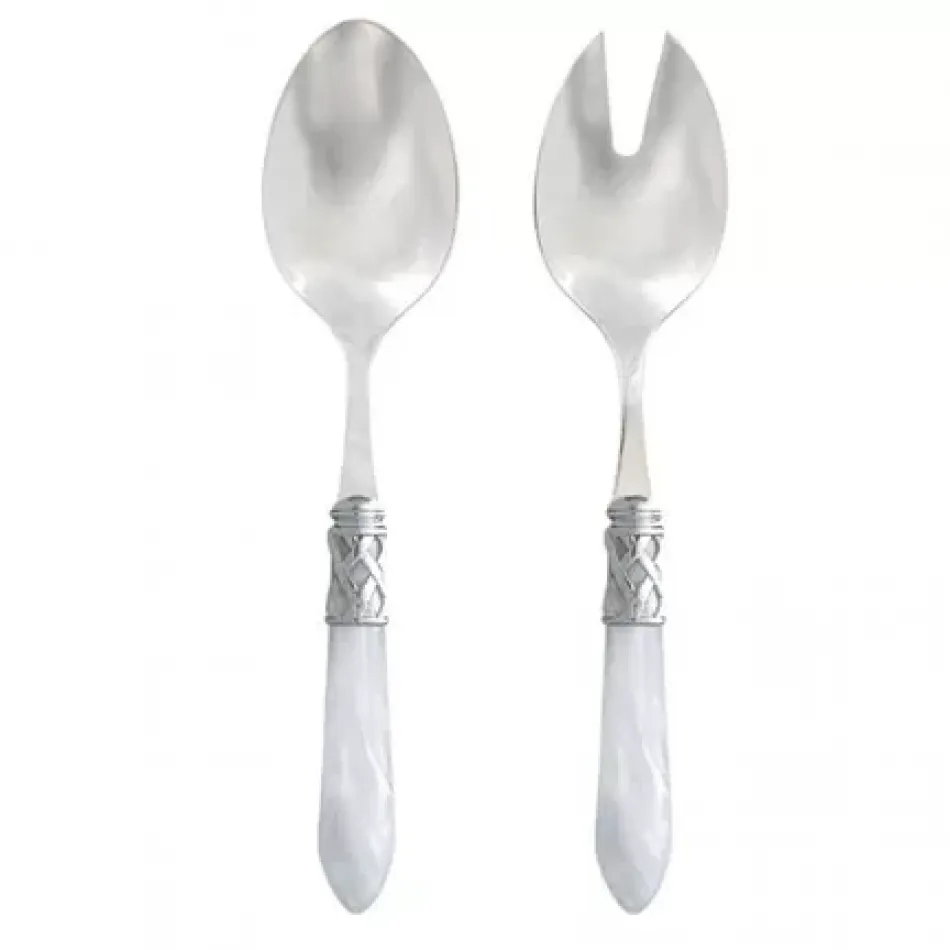 Aladdin Brilliant White Salad Serving Set 9.75"L