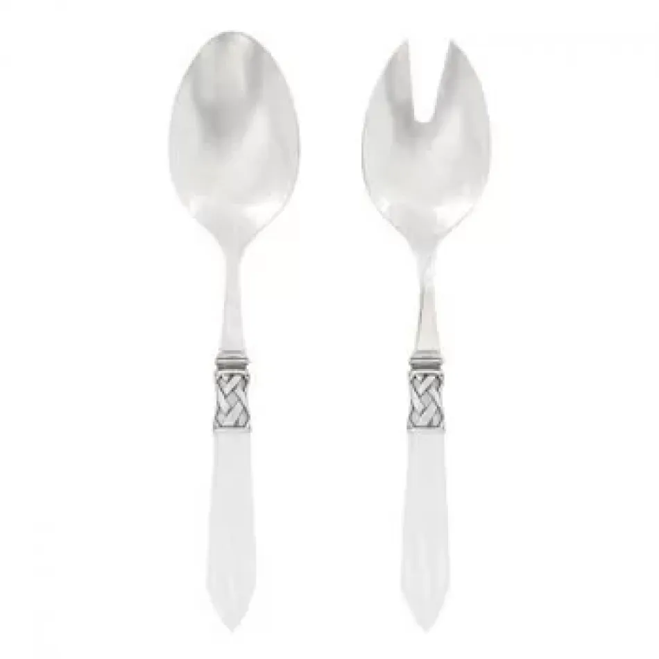 Aladdin Antique White Salad Serving Set 9.75"L