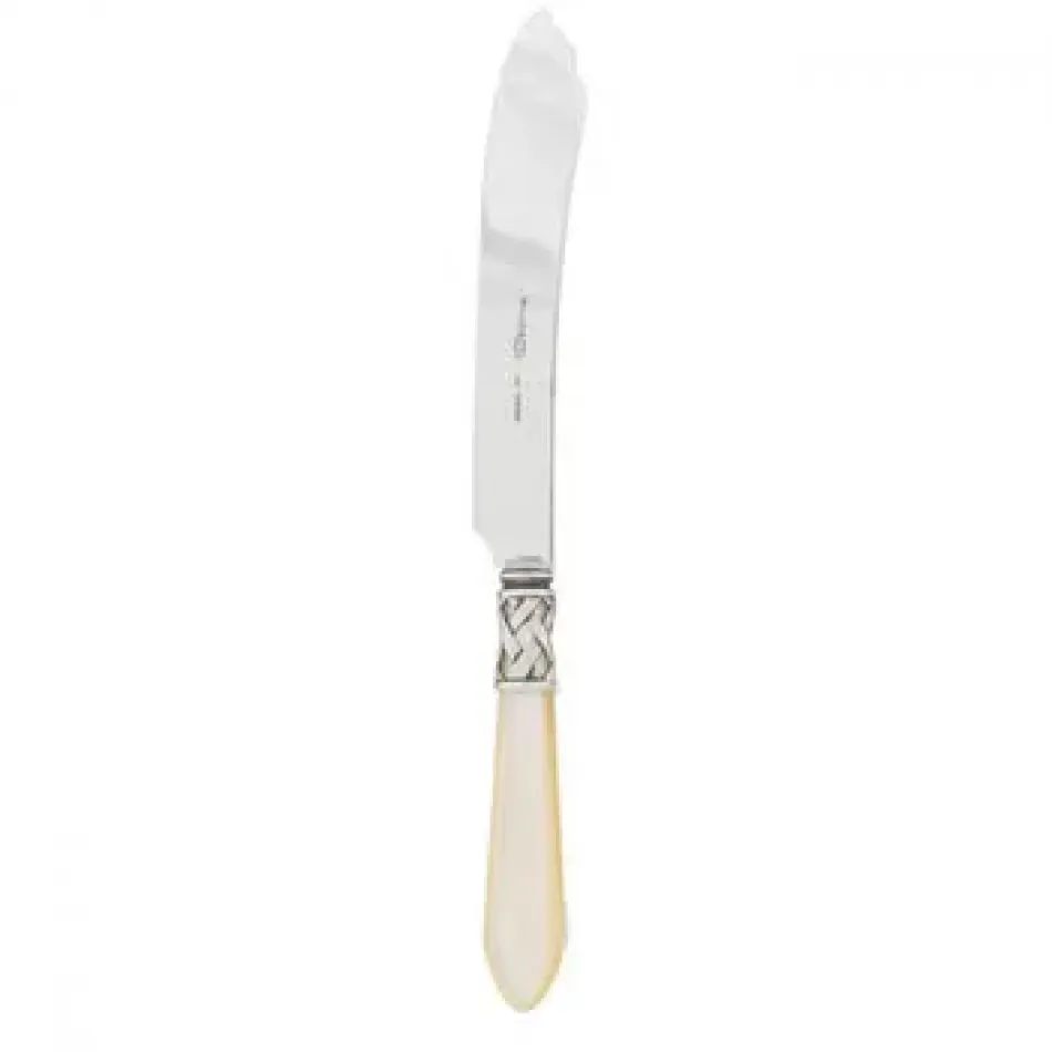 Aladdin Antique Ivory Cake Knife 10"L