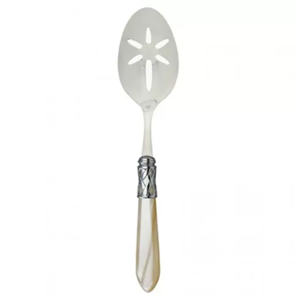 Aladdin Brilliant Ivory Slotted Serving Spoon 9.5"L