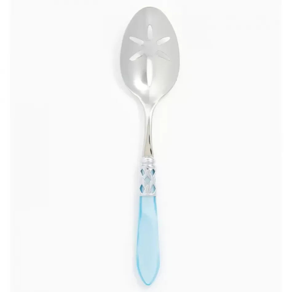 Aladdin Brilliant Light Blue Slotted Serving Spoon 9.5"L