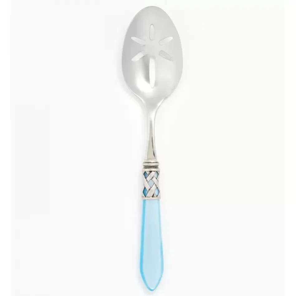 Aladdin Antique Light Blue Slotted Serving Spoon 9.5"L