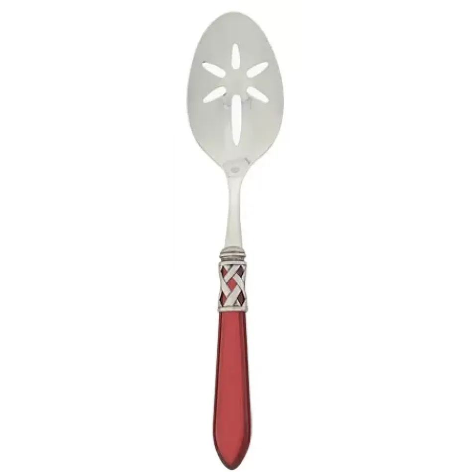 Aladdin Antique Red Slotted Serving Spoon 9.5"L