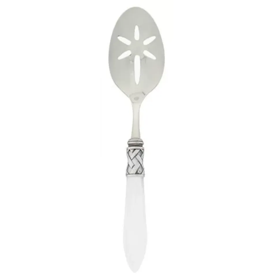 Aladdin Antique White Slotted Serving Spoon 9.5"L