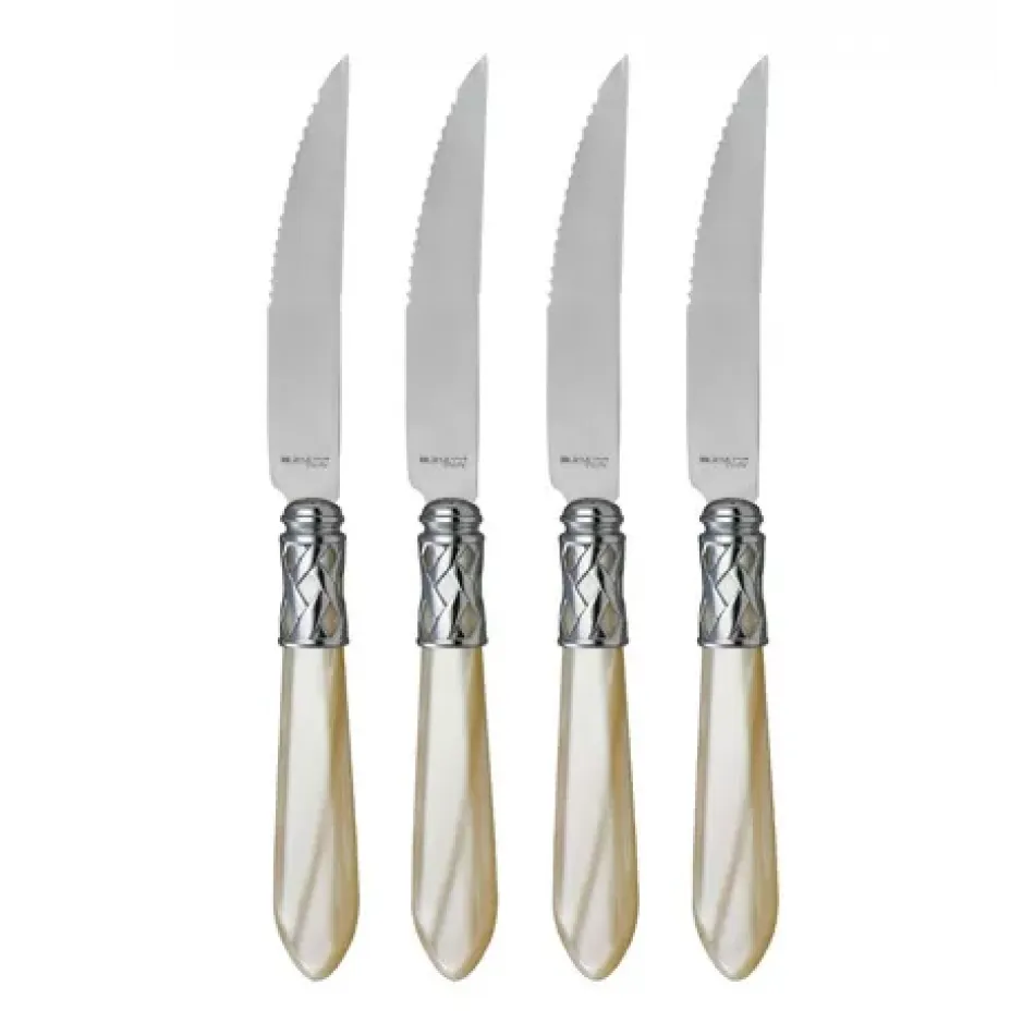 Aladdin Brilliant Ivory Steak Knives - Set of 4 9"L