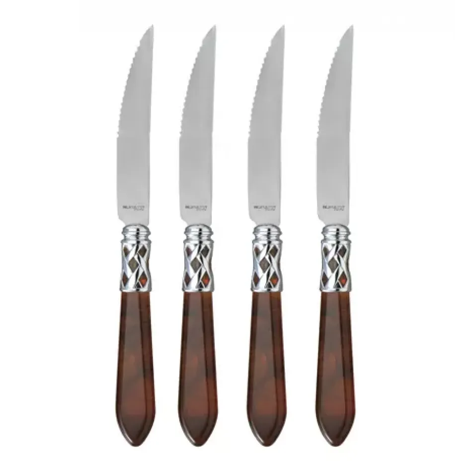 Aladdin Brilliant Tortoiseshell Steak Knives - Set of 4 9"L