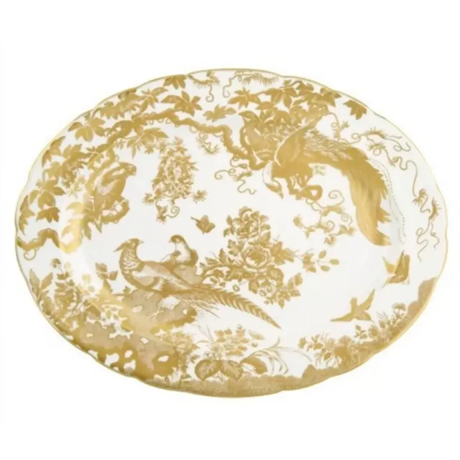 Aves Gold Oval Dish L/S (41 cm/16 in) (Special Order)