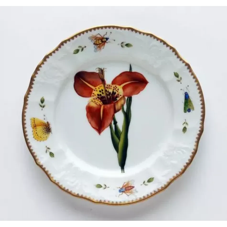 Redoute Red Flower Salad Plate 7.75 in Rd