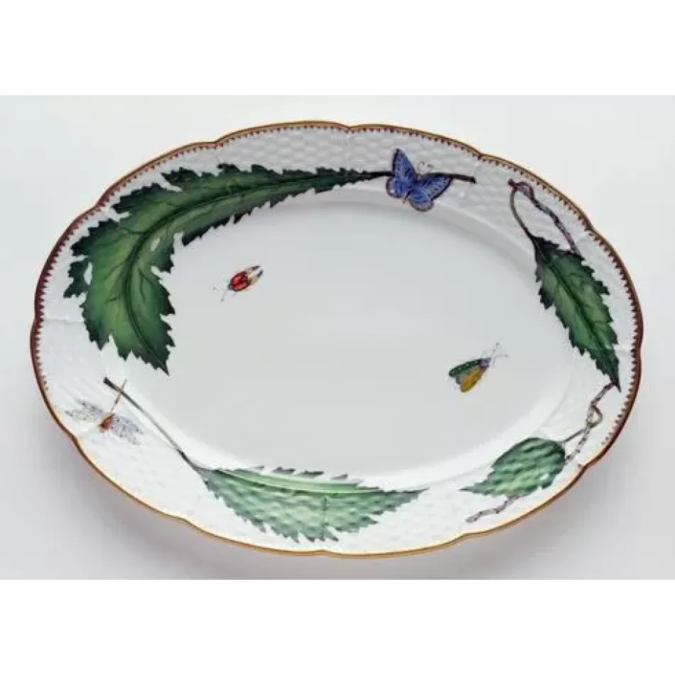 Green Leaf Oval Platter 14 in Long 9 in Wide