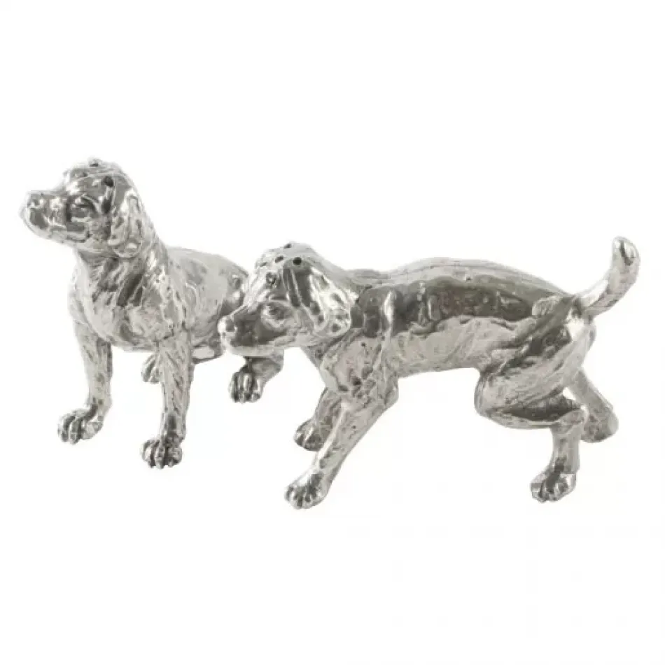 Morning Hunt Pewter Spaniel Salt And Pepper Set