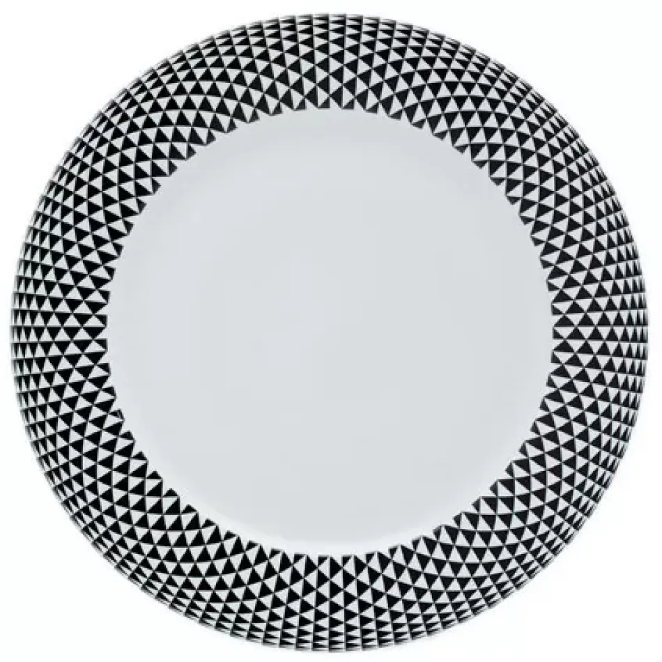 Diamonds Black Rim Soup Plate