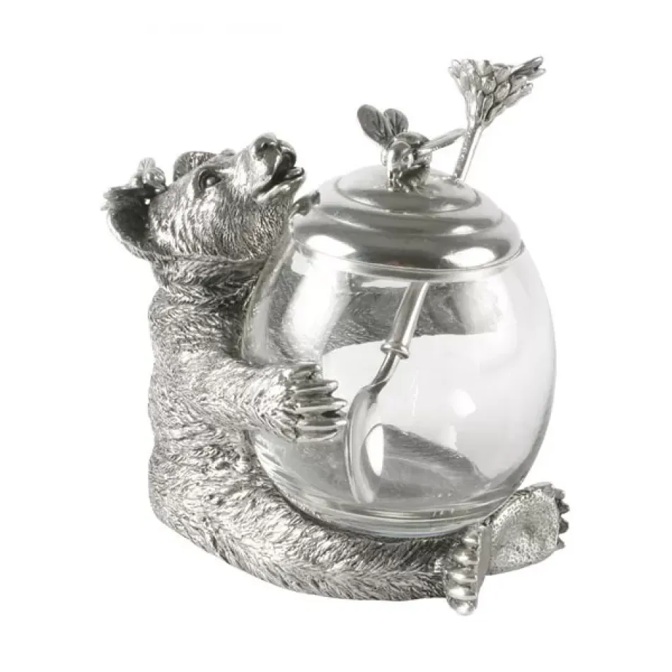 Woodland Creatures Pewter Bear Honey Pot