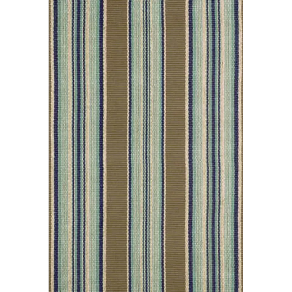 Blue Heron Stripe Woven Cotton Rug 9' x 12'