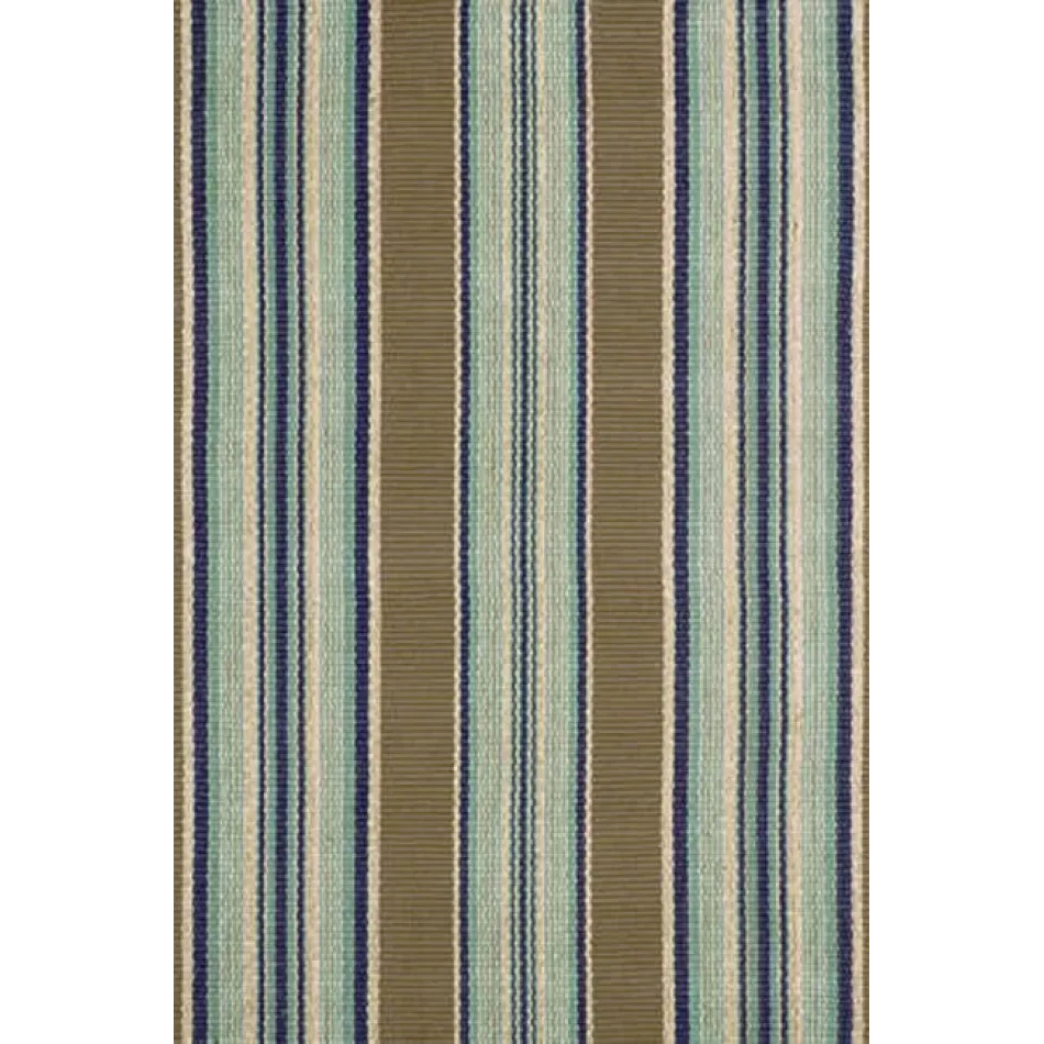 Blue Heron Stripe Woven Cotton Rug