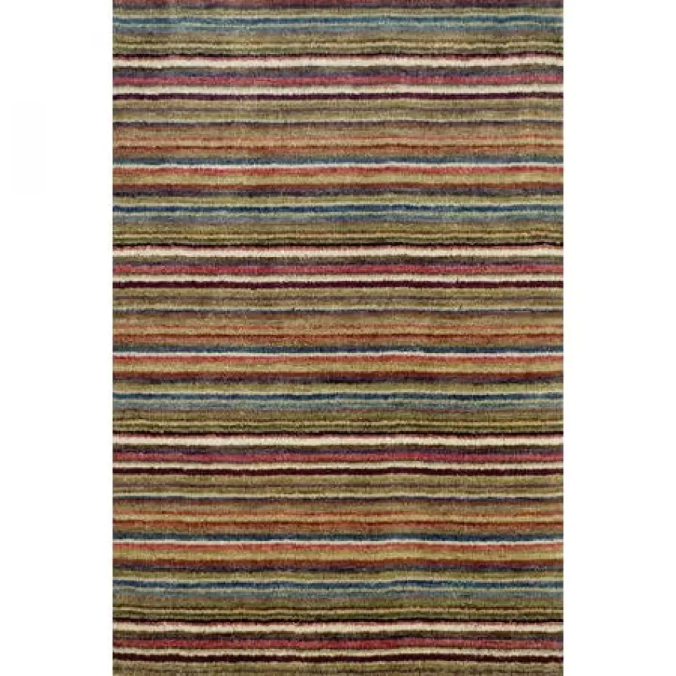 Brindle Stripe Spice Hand Knotted Wool Rug