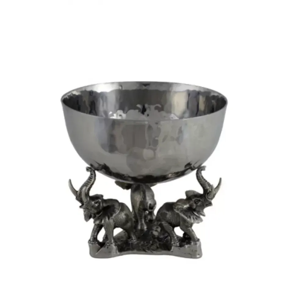 Safari Stainless Nut Bowl - Pewter Elephant Base