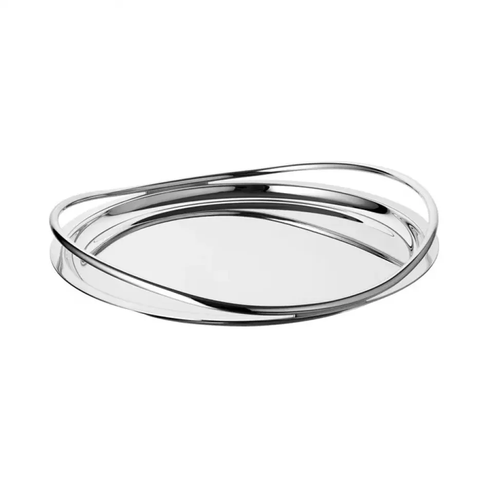 Vertigo Round Tray 39 Cm Silverplated