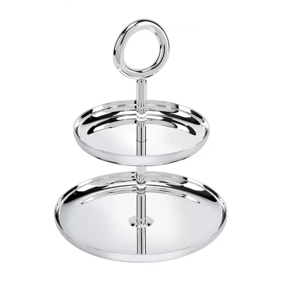 Vertigo 2-Tier Pastry Stand Silverplated