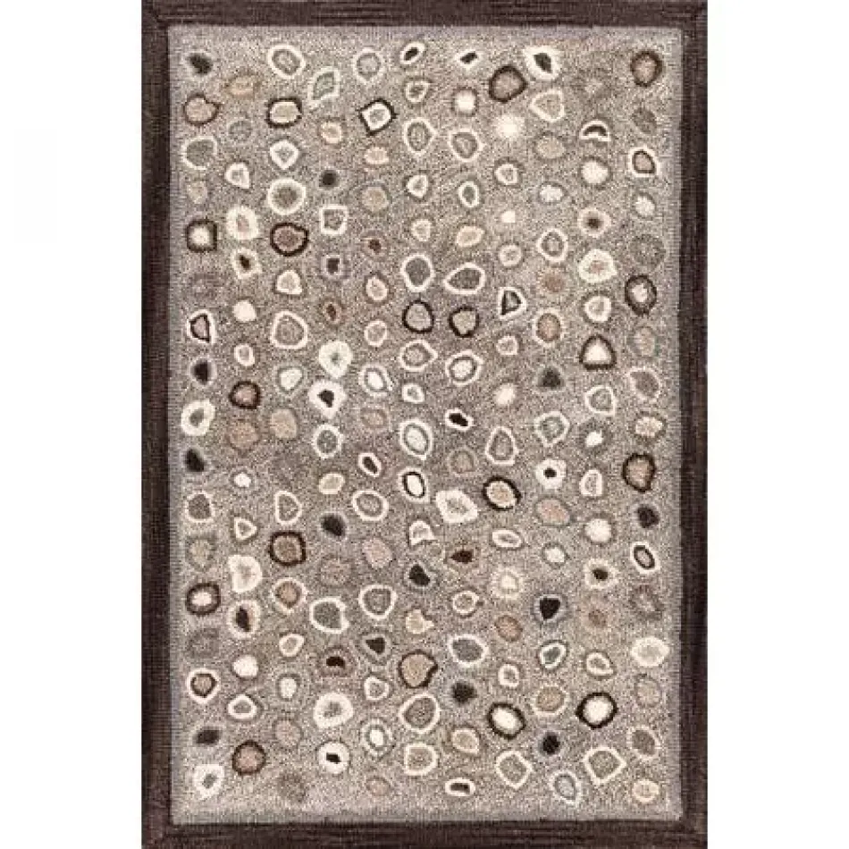 Cat's Paw Grey Hand Micro Hooked Wool Rug 10' Round