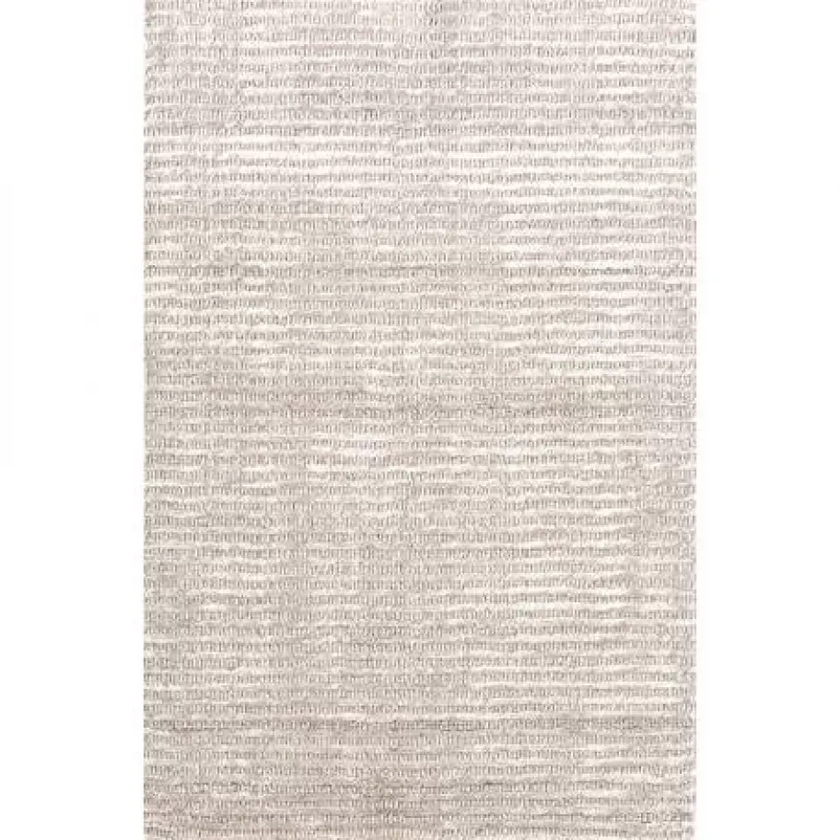 Cut Stripe Ivory Hand Knotted Viscose/Wool Rug 3' x 5'
