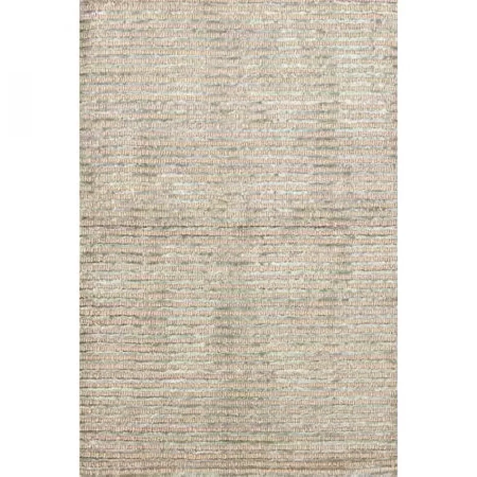 Cut Stripe Ocean Hand Knotted Viscose/Wool Rug 10' x 14'