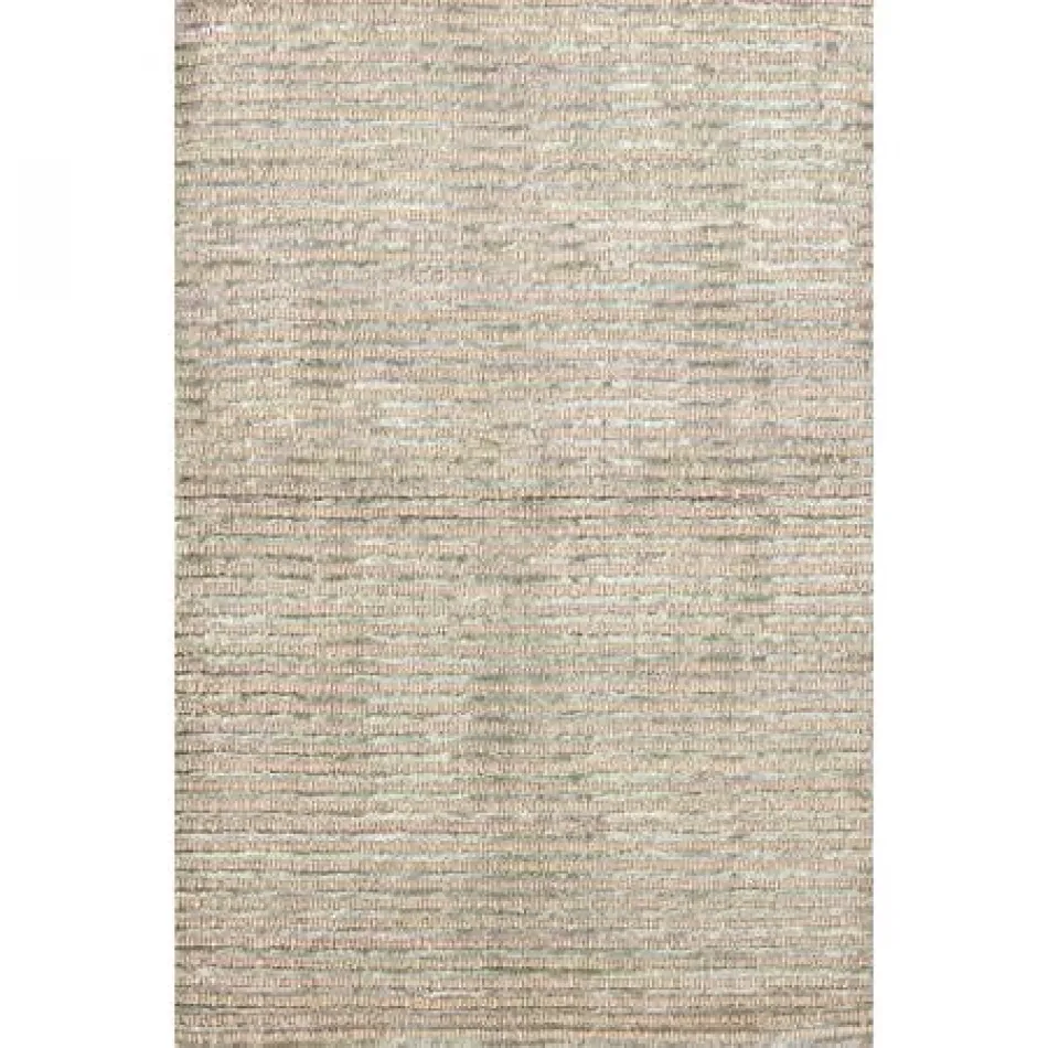 Cut Stripe Ocean Hand Knotted Viscose/Wool Rug 5' x 8'