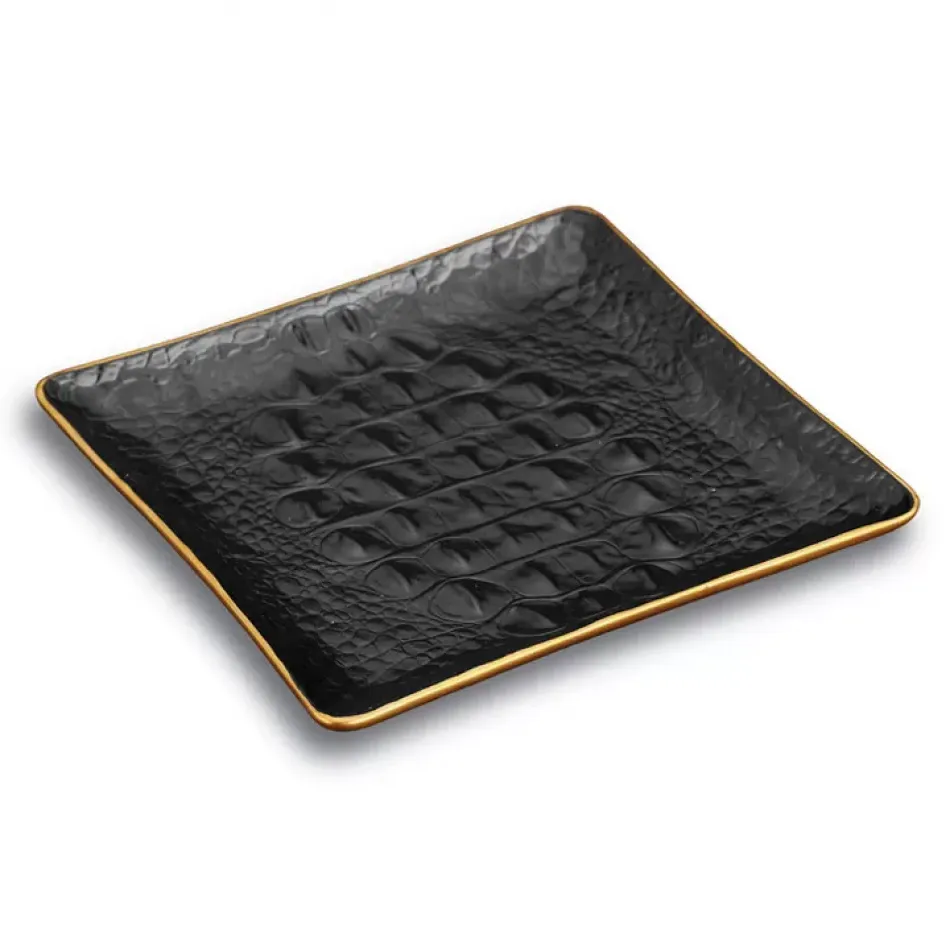 Crocodile Gold Square Tray 6 x 6" - 15 x 15cm