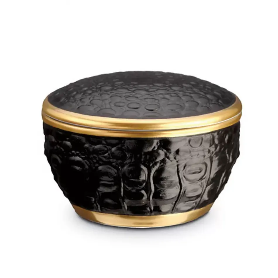 Crocodile Gold Round Box 3.5 x 2.25" - 9 x 6cm