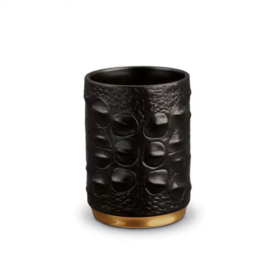 Crocodile Gold Pencil Cup 2.75 x 3.75" - 7 x 10cm